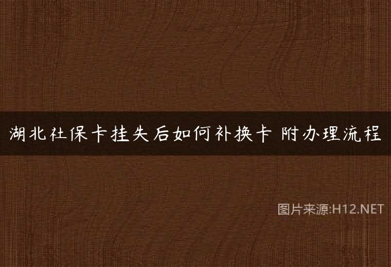 湖北社保卡挂失后如何补换卡 附办理流程
