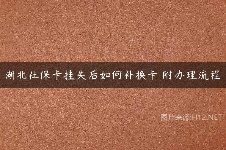 湖北社保卡挂失后如何补换卡 附办理流程