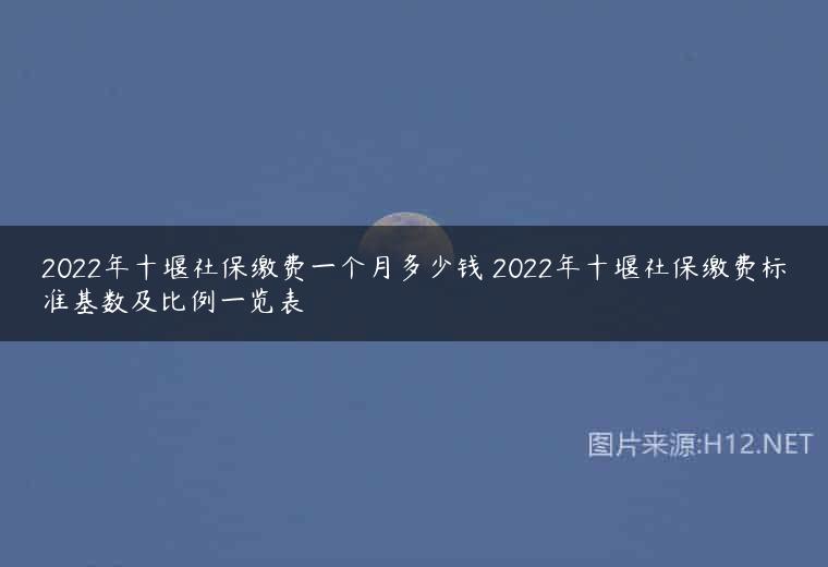 2022年十堰社保缴费一个月多少钱 2022年十堰社保缴费标准基数及比例一览表