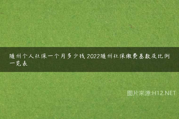 随州个人社保一个月多少钱 2022随州社保缴费基数及比例一览表