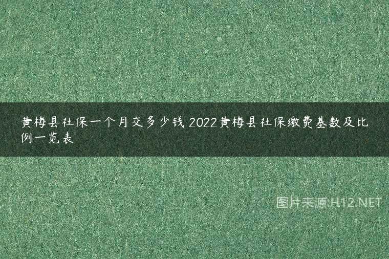 黄梅县社保一个月交多少钱 2022黄梅县社保缴费基数及比例一览表