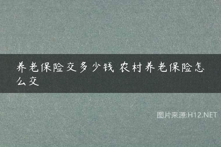 养老保险交多少钱 农村养老保险怎么交