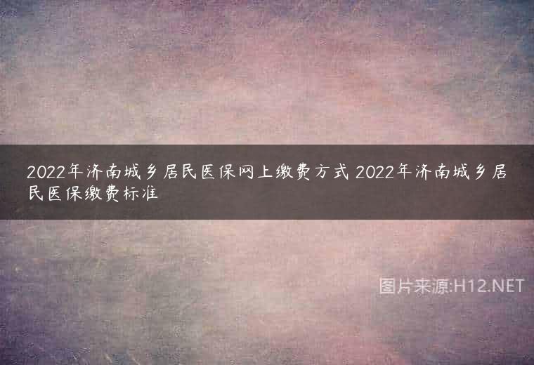 2022年济南城乡居民医保网上缴费方式 2022年济南城乡居民医保缴费标准
