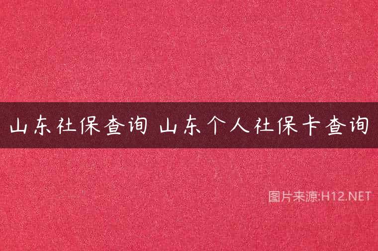 山东社保查询 山东个人社保卡查询