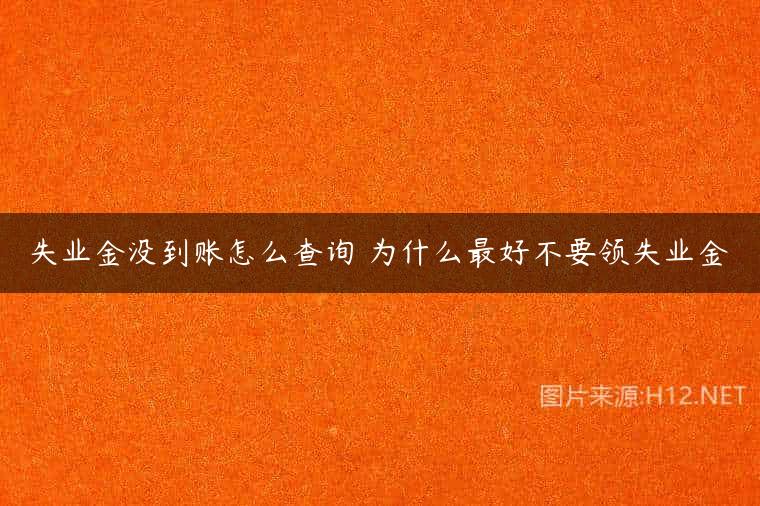 失业金没到账怎么查询 为什么最好不要领失业金