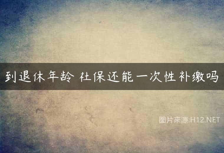 到退休年龄 社保还能一次性补缴吗