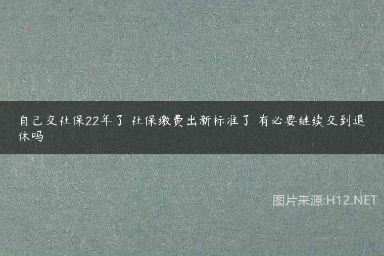 自己交社保22年了 社保缴费出新标准了 有必要继续交到退休吗