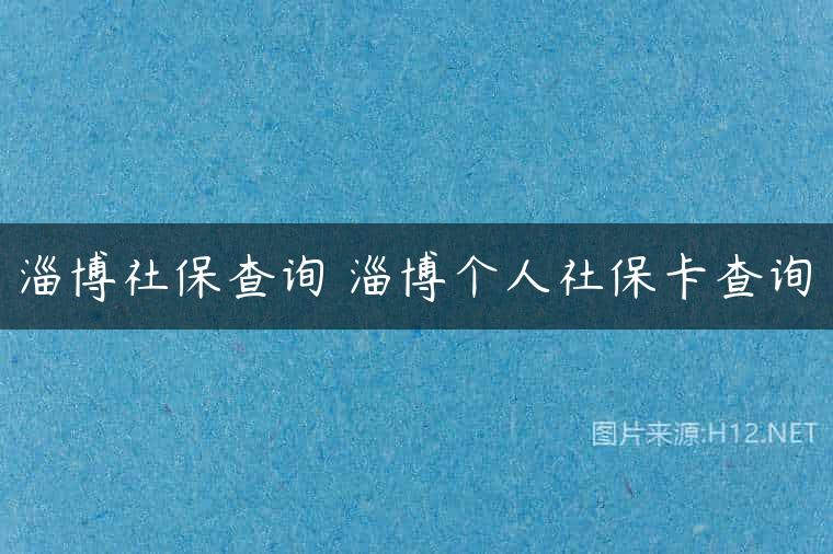 淄博社保查询 淄博个人社保卡查询