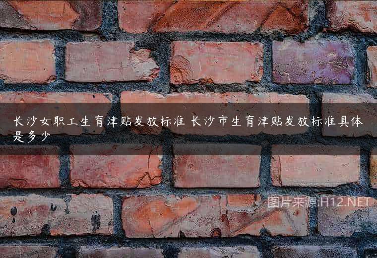 长沙女职工生育津贴发放标准 长沙市生育津贴发放标准具体是多少