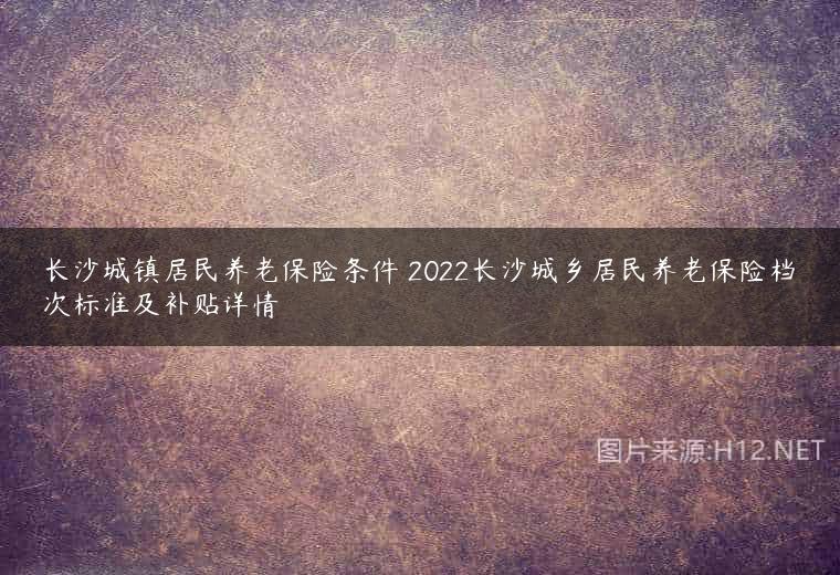 长沙城镇居民养老保险条件 2022长沙城乡居民养老保险档次标准及补贴详情