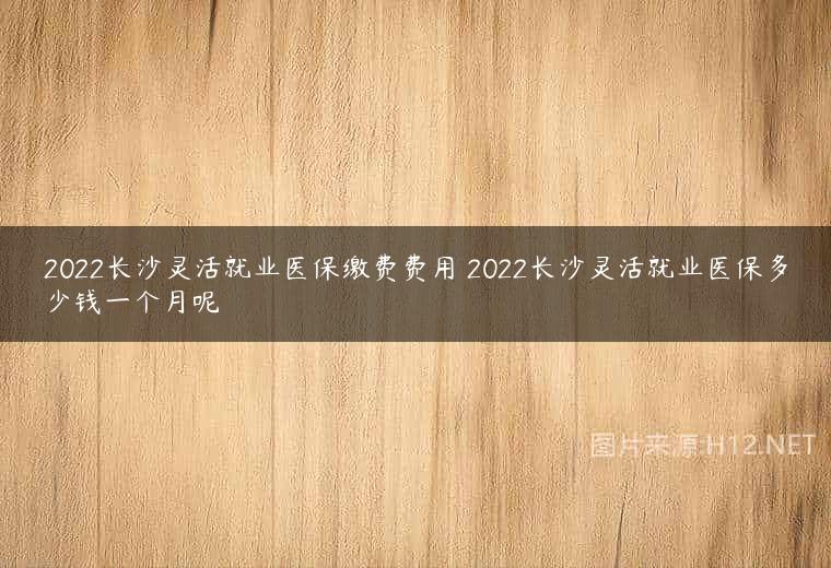 2022长沙灵活就业医保缴费费用 2022长沙灵活就业医保多少钱一个月呢