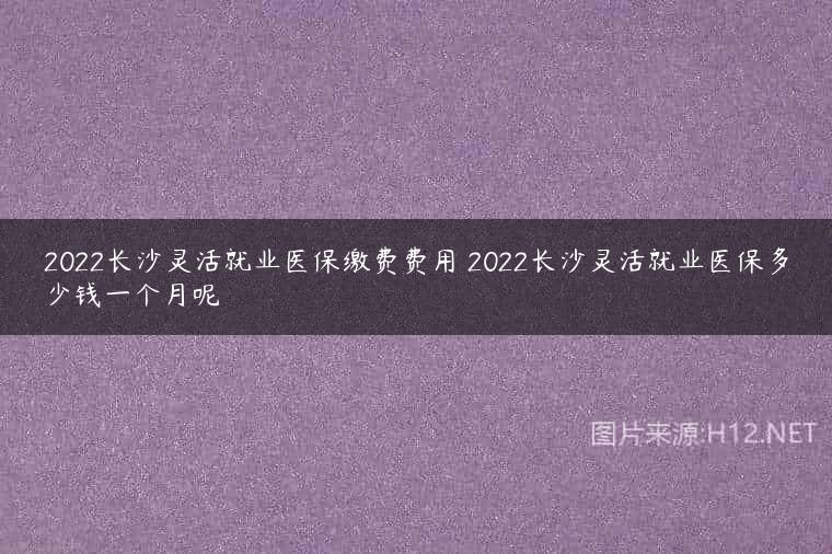 2022长沙灵活就业医保缴费费用 2022长沙灵活就业医保多少钱一个月呢