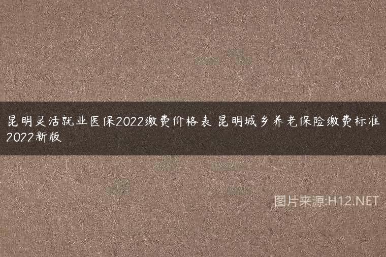 昆明灵活就业医保2022缴费价格表 昆明城乡养老保险缴费标准2022新版