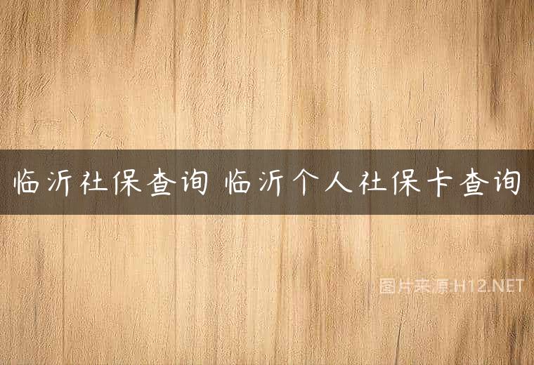 临沂社保查询 临沂个人社保卡查询