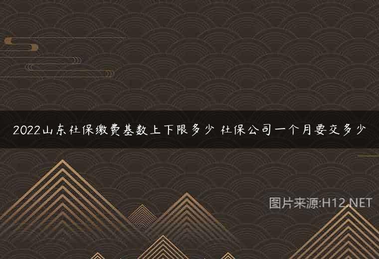 2022山东社保缴费基数上下限多少 社保公司一个月要交多少