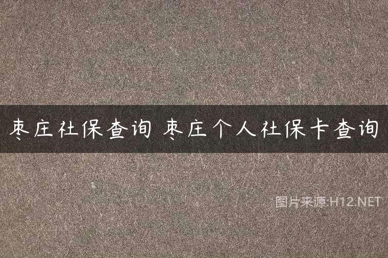 枣庄社保查询 枣庄个人社保卡查询