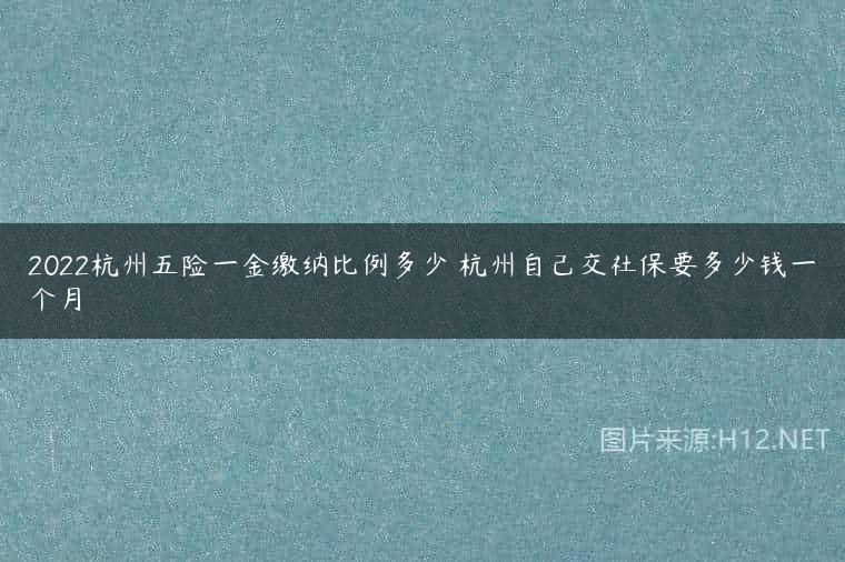 2022杭州五险一金缴纳比例多少 杭州自己交社保要多少钱一个月