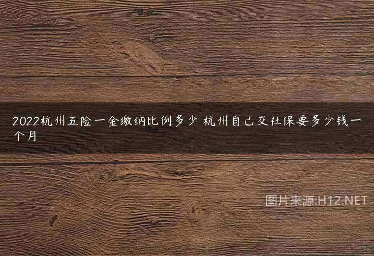 2022杭州五险一金缴纳比例多少 杭州自己交社保要多少钱一个月
