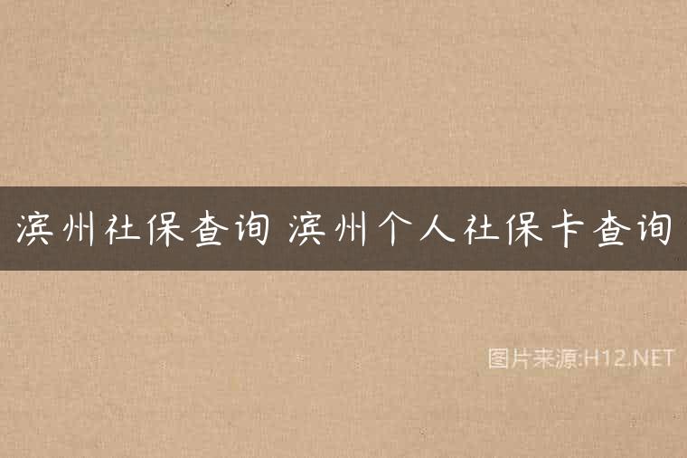 滨州社保查询 滨州个人社保卡查询