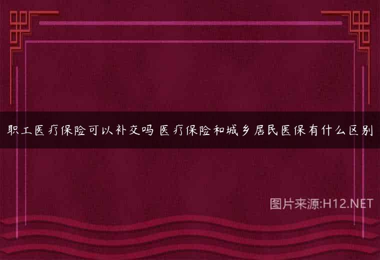 职工医疗保险可以补交吗 医疗保险和城乡居民医保有什么区别