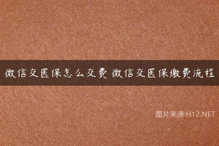 微信交医保怎么交费 微信交医保缴费流程