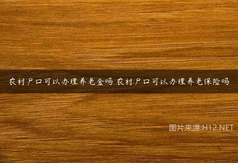 农村户口可以办理养老金吗 农村户口可以办理养老保险吗