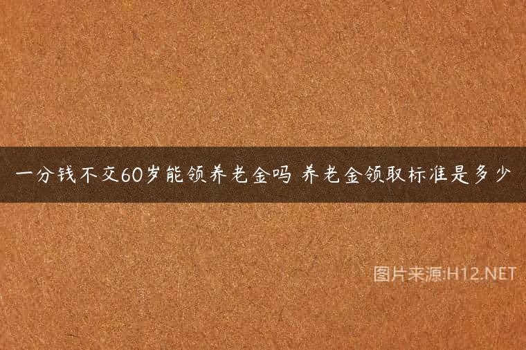 一分钱不交60岁能领养老金吗 养老金领取标准是多少