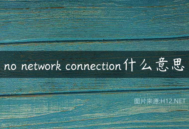 no network connection什么意思