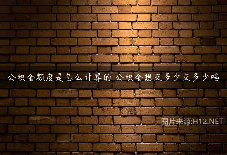 公积金额度是怎么计算的 公积金想交多少交多少吗