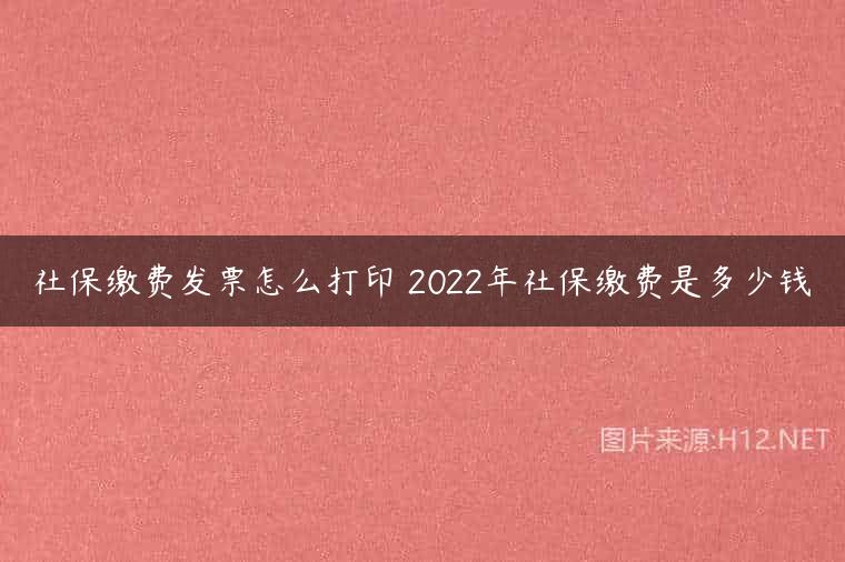 社保缴费发票怎么打印 2022年社保缴费是多少钱
