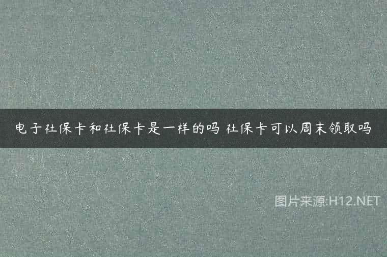 电子社保卡和社保卡是一样的吗 社保卡可以周末领取吗
