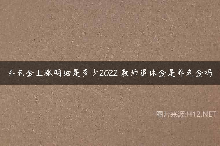 养老金上涨明细是多少2022 教师退休金是养老金吗