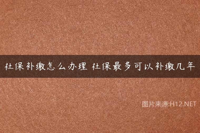 社保补缴怎么办理 社保最多可以补缴几年