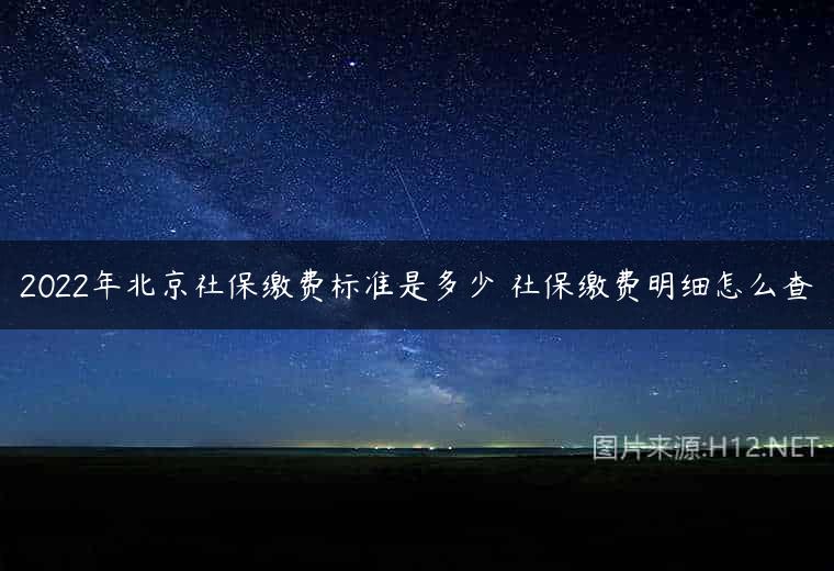 2022年北京社保缴费标准是多少 社保缴费明细怎么查