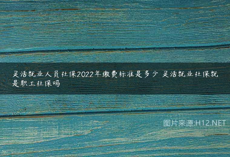 灵活就业人员社保2022年缴费标准是多少 灵活就业社保就是职工社保吗