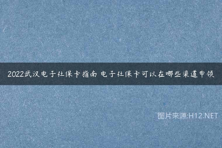 2022武汉电子社保卡指南 电子社保卡可以在哪些渠道申领