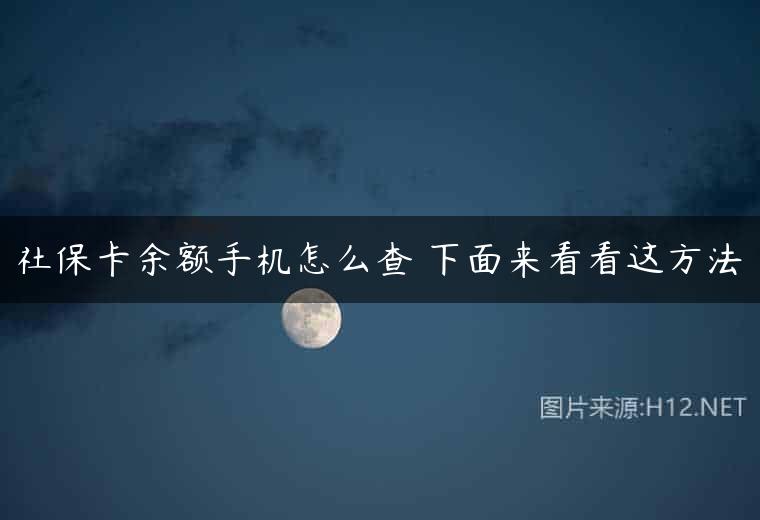社保卡余额手机怎么查 下面来看看这方法