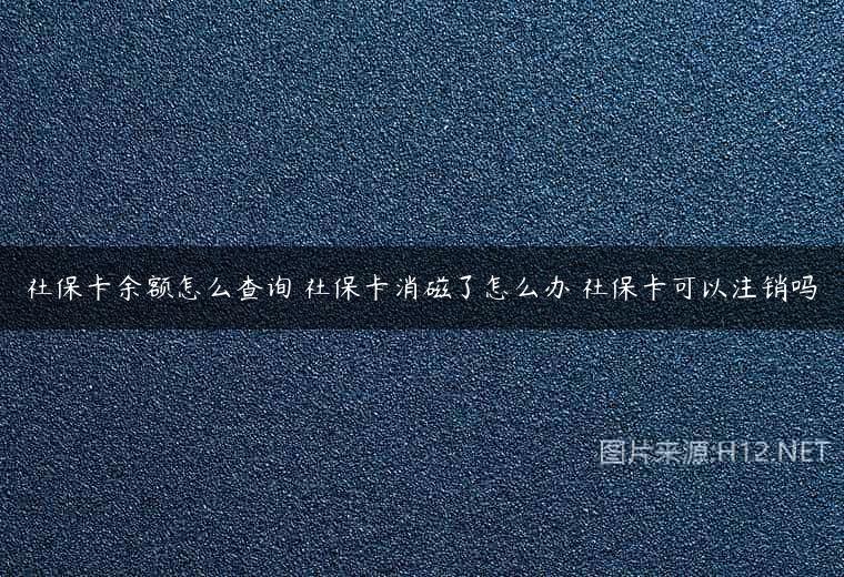 社保卡余额怎么查询 社保卡消磁了怎么办 社保卡可以注销吗