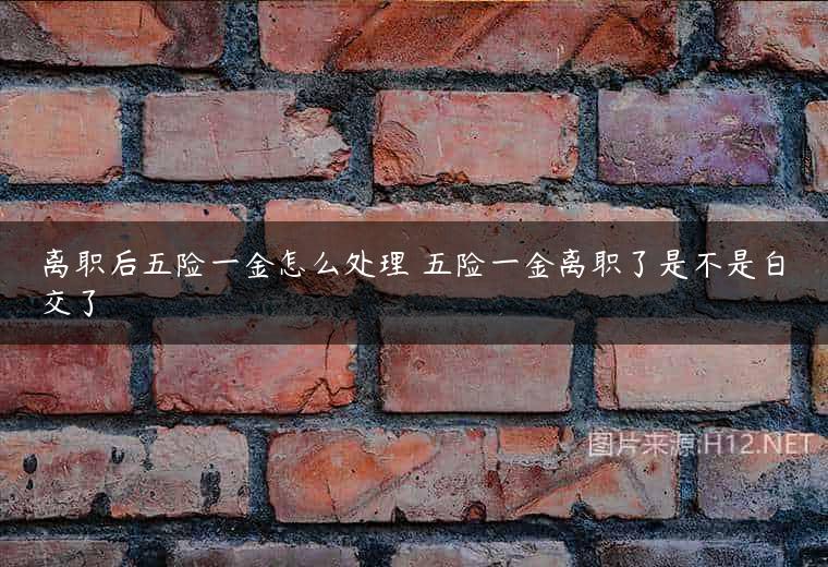 离职后五险一金怎么处理 五险一金离职了是不是白交了