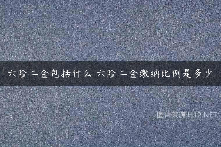 六险二金包括什么 六险二金缴纳比例是多少