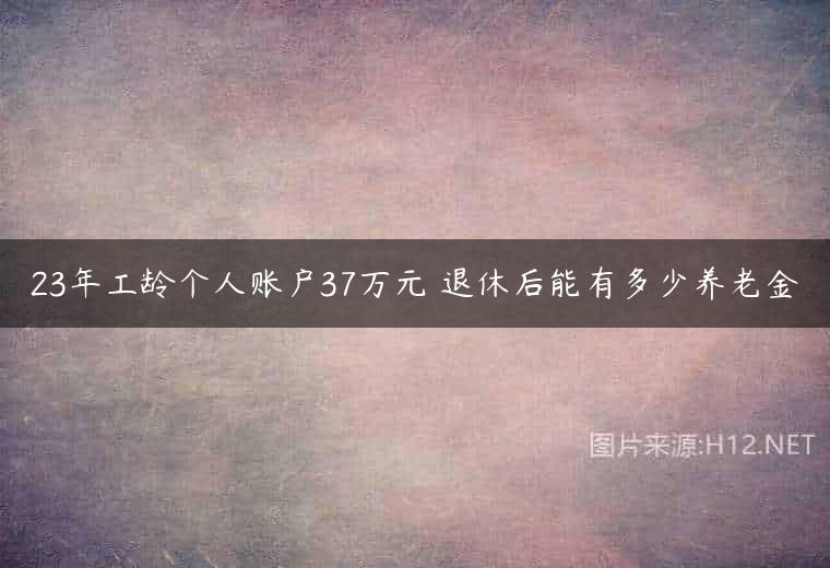 23年工龄个人账户37万元 退休后能有多少养老金