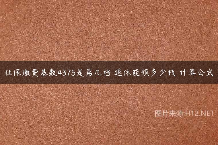社保缴费基数4375是第几档 退休能领多少钱 计算公式