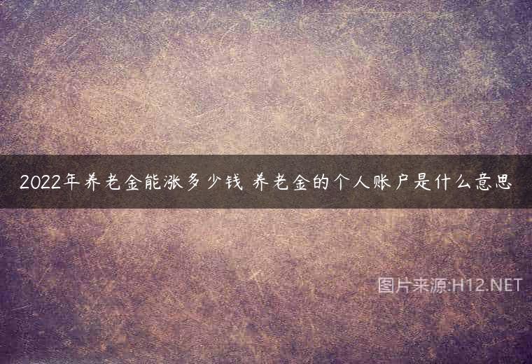 2022年养老金能涨多少钱 养老金的个人账户是什么意思