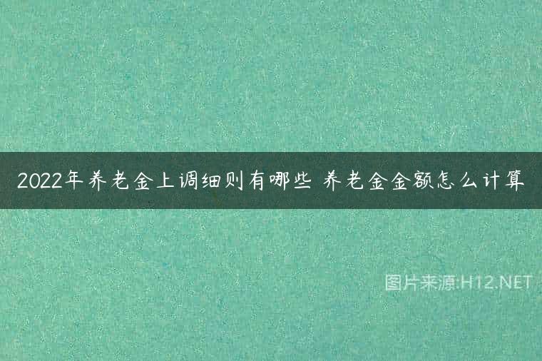2022年养老金上调细则有哪些 养老金金额怎么计算