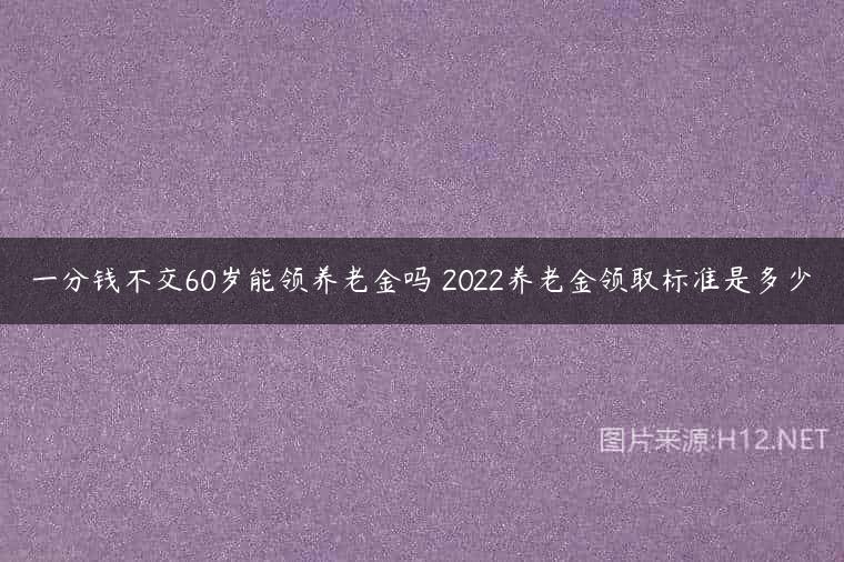 一分钱不交60岁能领养老金吗 2022养老金领取标准是多少