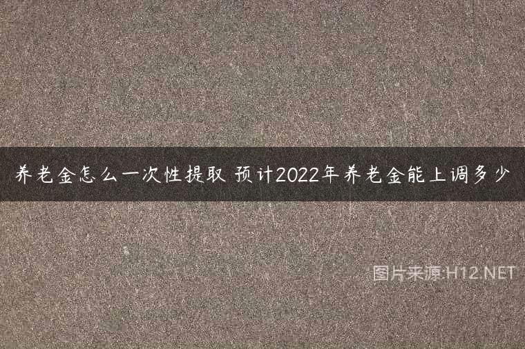 养老金怎么一次性提取 预计2022年养老金能上调多少