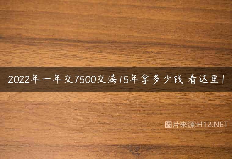 2022年一年交7500交满15年拿多少钱 看这里！