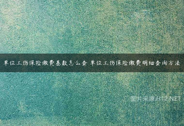 单位工伤保险缴费基数怎么查 单位工伤保险缴费明细查询方法