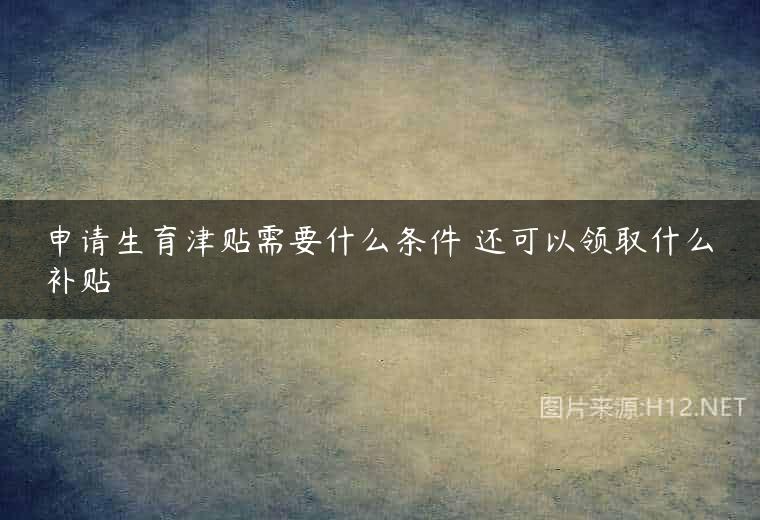 申请生育津贴需要什么条件 还可以领取什么补贴