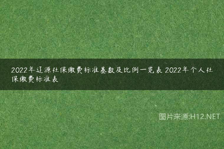 2022年辽源社保缴费标准基数及比例一览表 2022年个人社保缴费标准表
